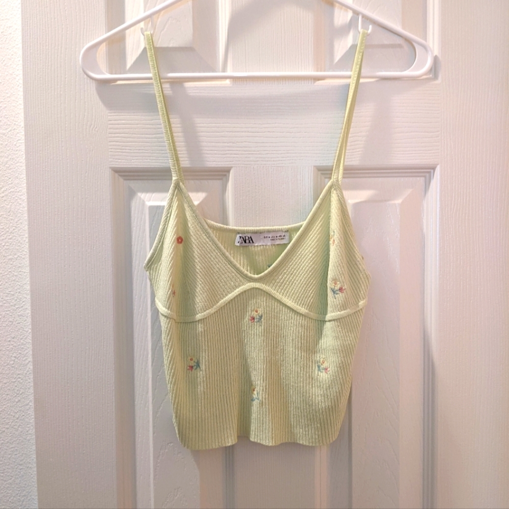 Zara Floral Embroidered Tank